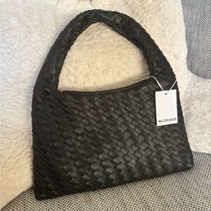 Walter Baker Black Woven Shoulder Bag